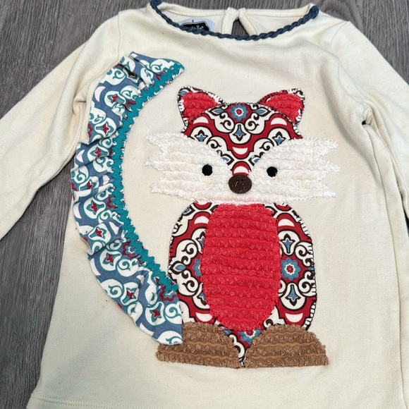 Girl's Fox Mixed Media Fall Mud Pie Long Sleeve Casual TShirt Size 5T - Picture 2 of 5